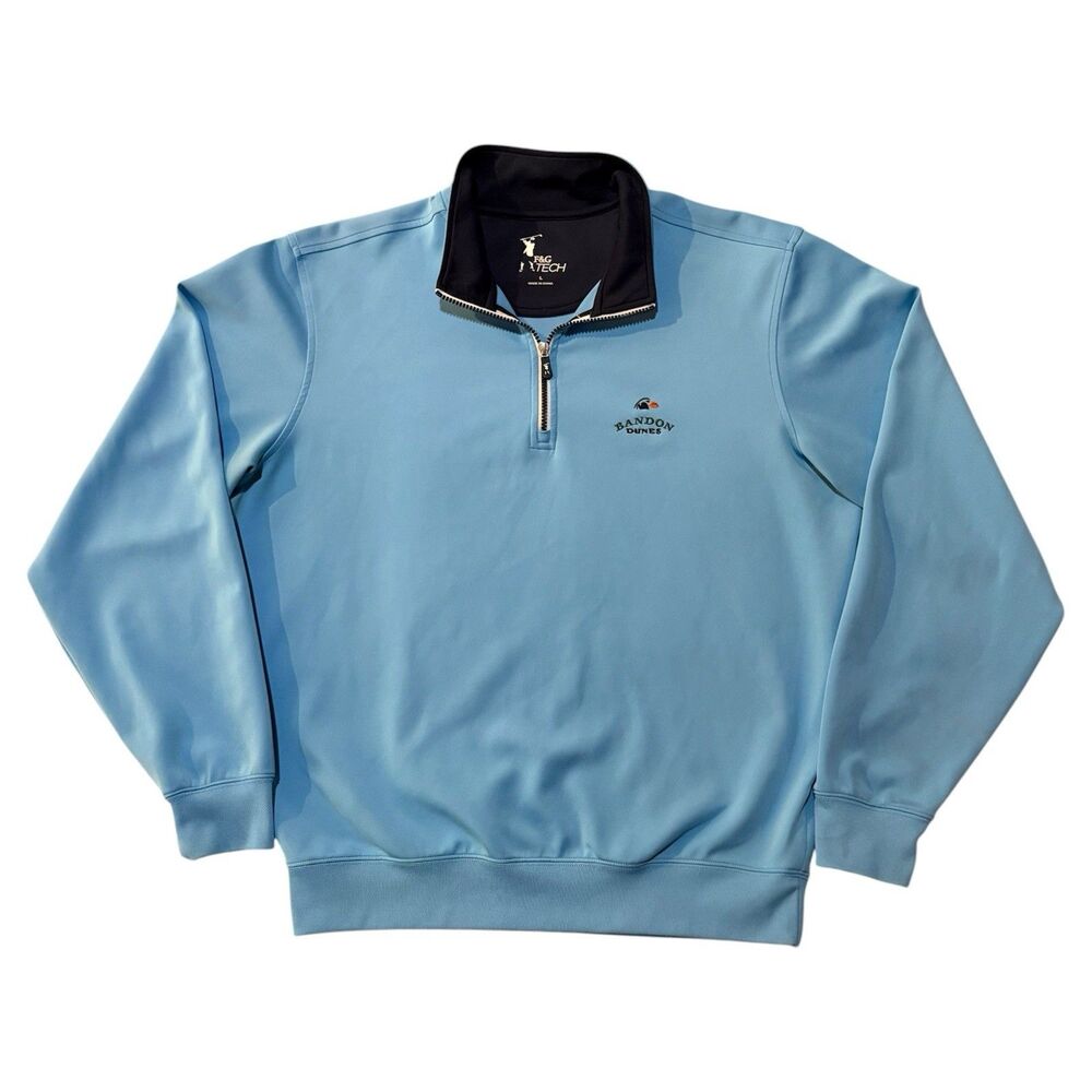 Fairway & Greene Bandon Dunes Golf 1/4 Zip Pullover Tech Sweatshirt Light Blue L